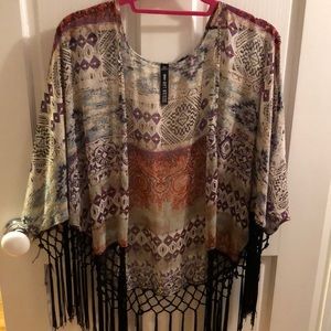 Boho fringe shawl